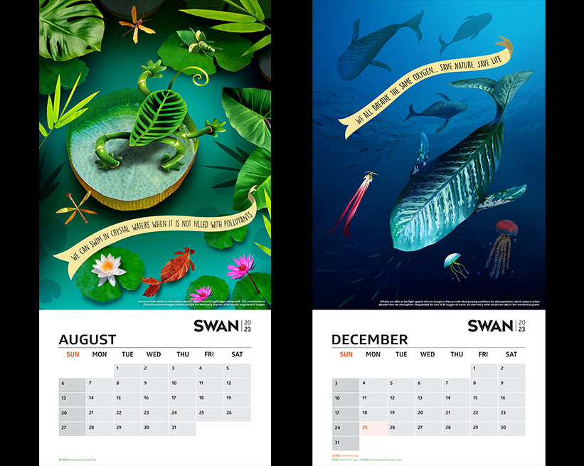 FCBCREAD Swan Calendar Corporate Communication branding and design